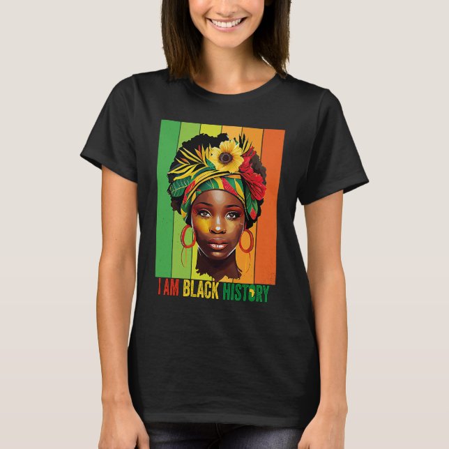 Camiseta SOY HISTORIAS NEGRAS Mujeres Chicas Reina Negra Me (Anverso)