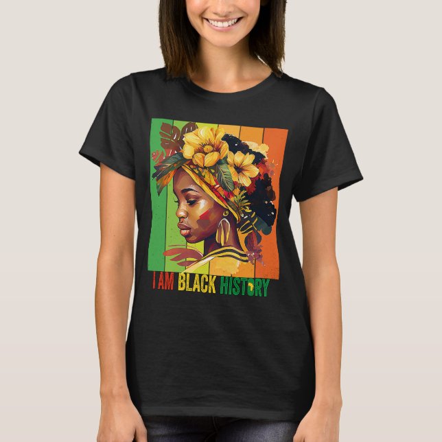 Camiseta SOY HISTORIAS NEGRAS Mujeres Chicas Reina Negra Me (Anverso)