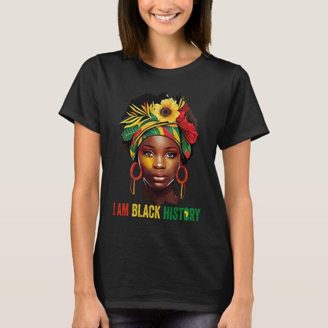 Camiseta SOY HISTORIAS NEGRAS Mujeres Chicas Reina Negra Me (Anverso)