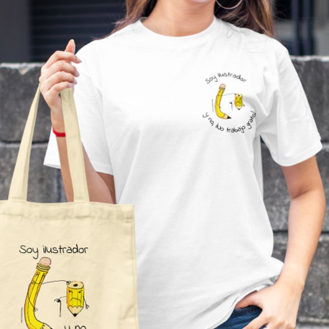 Camiseta Soy ilustrador y no trabajo gratis tetina (Subido por el creador)