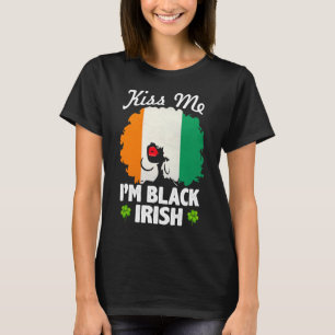 Camiseta Soy irlandés negro St Patrick's Day, mujer african