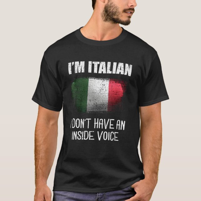 Camiseta Soy italiano, no tengo una voz interna italiana. (Anverso)