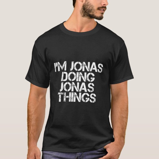 Camiseta Soy Jonas Doing Jonas Things Funny Birthday Name G (Anverso)