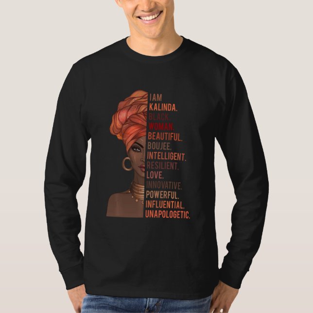Camiseta Soy Kalinda Black Woman History Month 2020 Orgullo (Anverso)