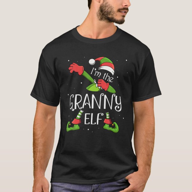 Camiseta Soy la abuela Elf Dabbing Santa Claus Xmas por (Anverso)