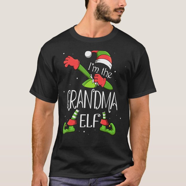 Camiseta Soy la abuela Elf Dabbing Santa Claus Xmas por F (Anverso)