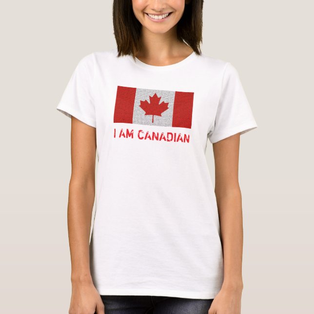 Camiseta Soy la bandera CANADIENSE rojo y blanco (Anverso)