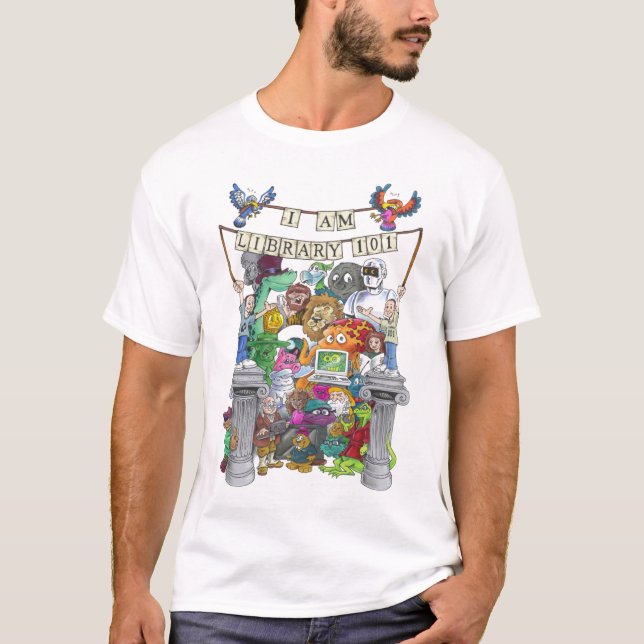 Camiseta SOY la BIBLIOTECA 101 - versión del dibujo animado (Anverso)