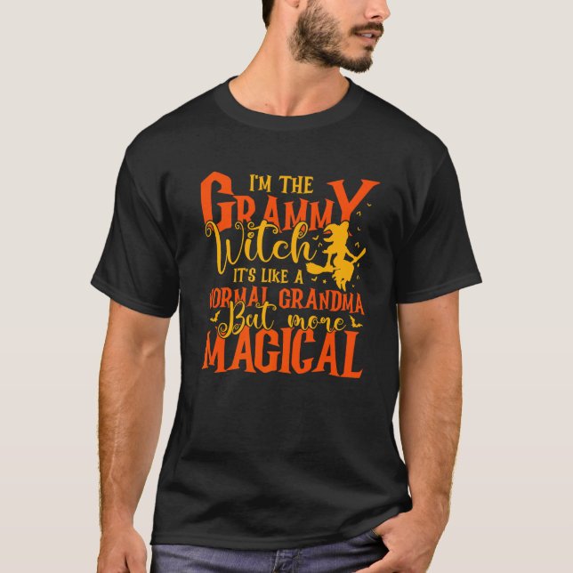 Camiseta Soy la Bruja Grammy como una abuela normal mágica (Anverso)