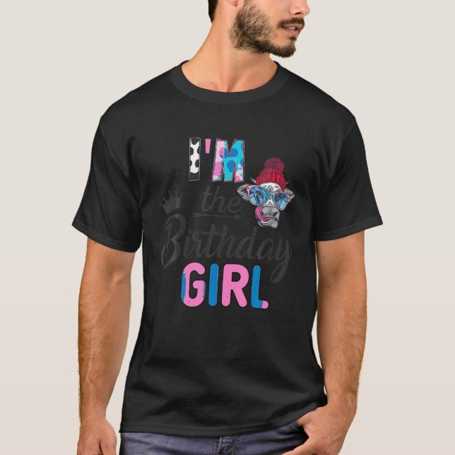 Camiseta Soy la Chica de cumpleaños de la granja Cow 1 Chic (Anverso)