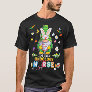 Camiseta Soy la enfermera de oncología Gnome Bunny Eggs Hun