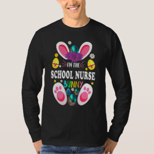 Camiseta Soy la enfermera del colegio Bunny Cute Rabbit Gra