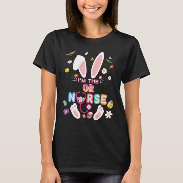 Camiseta Soy la enfermera o enfermera conejito de Pascua Ca (Anverso)