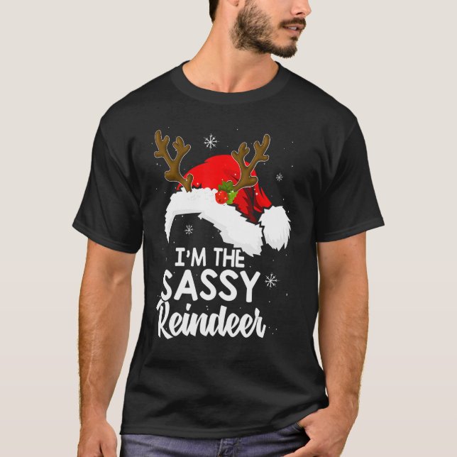 Camiseta Soy la familia de pijamas de Navidades de renos en (Anverso)