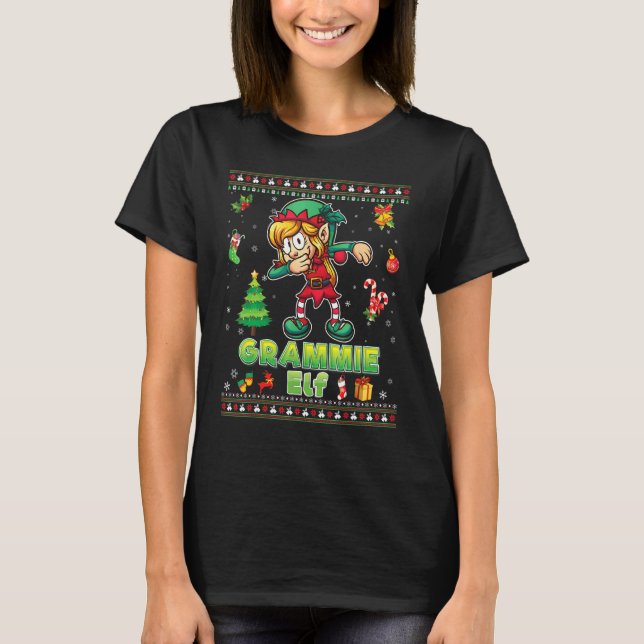 Camiseta Soy la familia Grammie Elf Matching Feliz Christma (Anverso)
