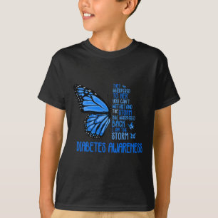 Camiseta Soy la fuerte tormenta mariposa azul T1D Diabetes