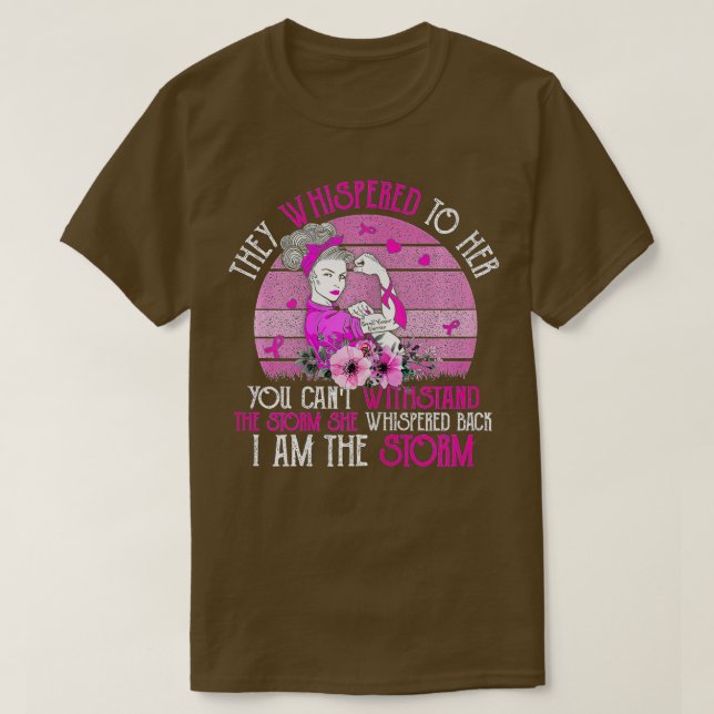 Camiseta Soy la fuerte tormenta mujeres guerrera del cáncer (Diseño del anverso)