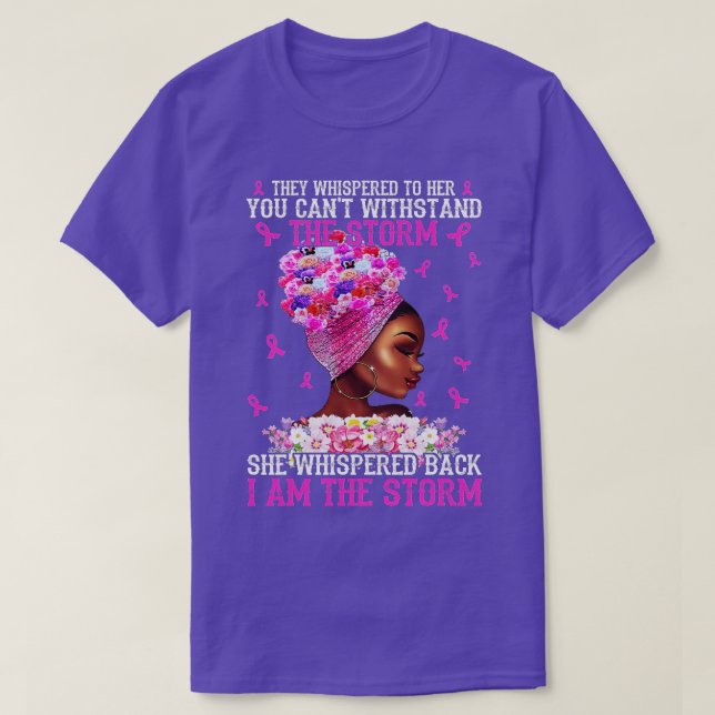 Camiseta Soy la fuerte tormenta mujeres guerrera del cáncer (Diseño del anverso)