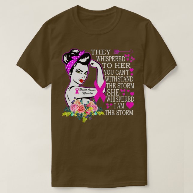 Camiseta Soy la fuerte tormenta mujeres guerrera del cáncer (Diseño del anverso)