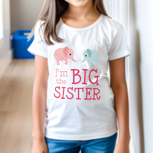 Camiseta Soy la gran hermana Tee Shirt Cute Elephants Love