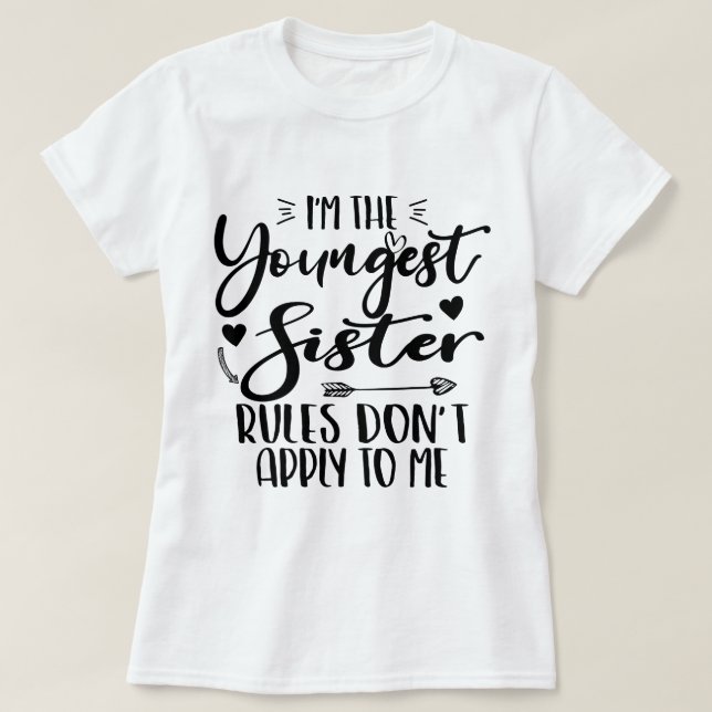 Camiseta Soy la hermana más joven, cumpleaños, hermanita di (Diseño del anverso)