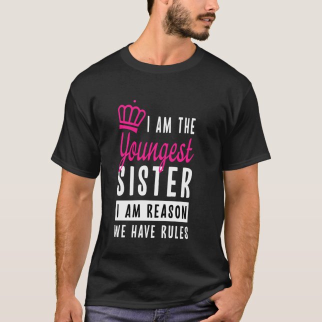 Camiseta Soy La Hermana Más Joven Tees Divertida Hermana Pa (Anverso)