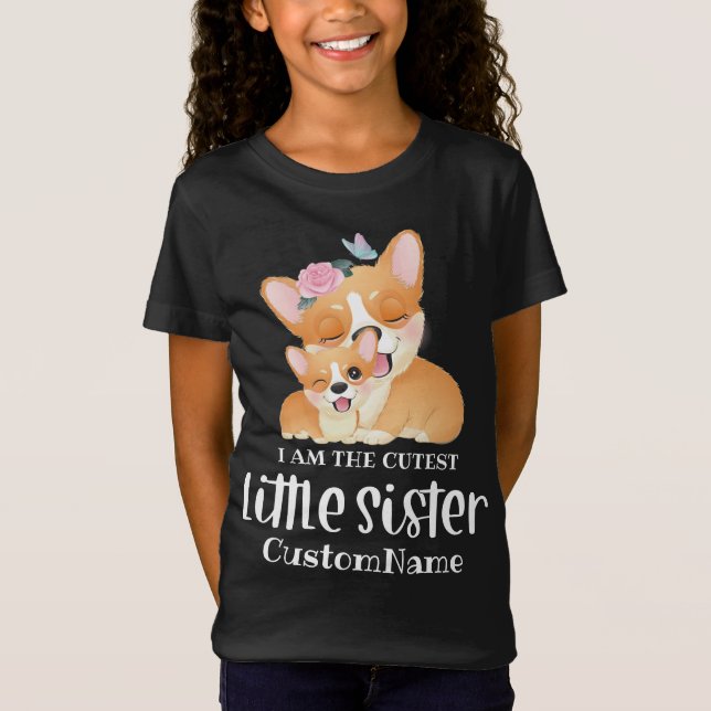 Camiseta Soy la hermanita más guapa de los perros corgi (Anverso)