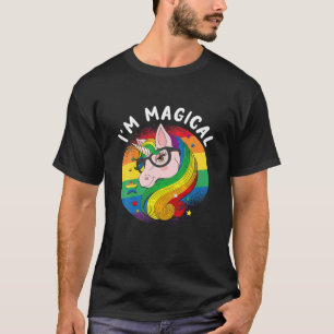 Camiseta Soy la lesbiana mágica Rainbow Unicorn Orgullo gay