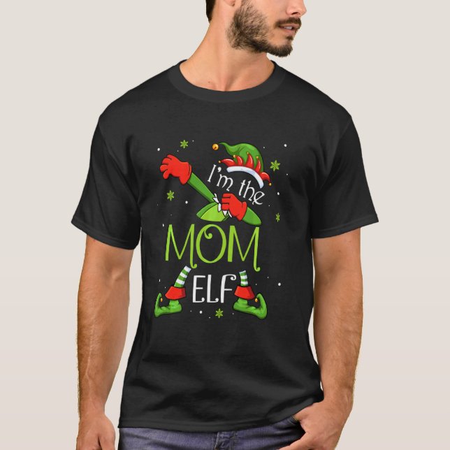 Camiseta Soy La Madre Elf Dabbing Santa Claus Xmas Family C (Anverso)