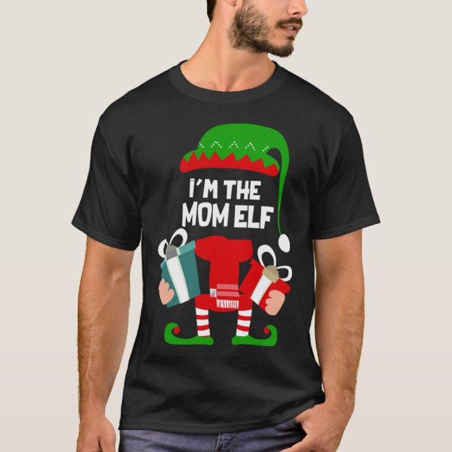 Camiseta Soy la madre Elf Outfit Mujeres Navidades Pareja M (Anverso)