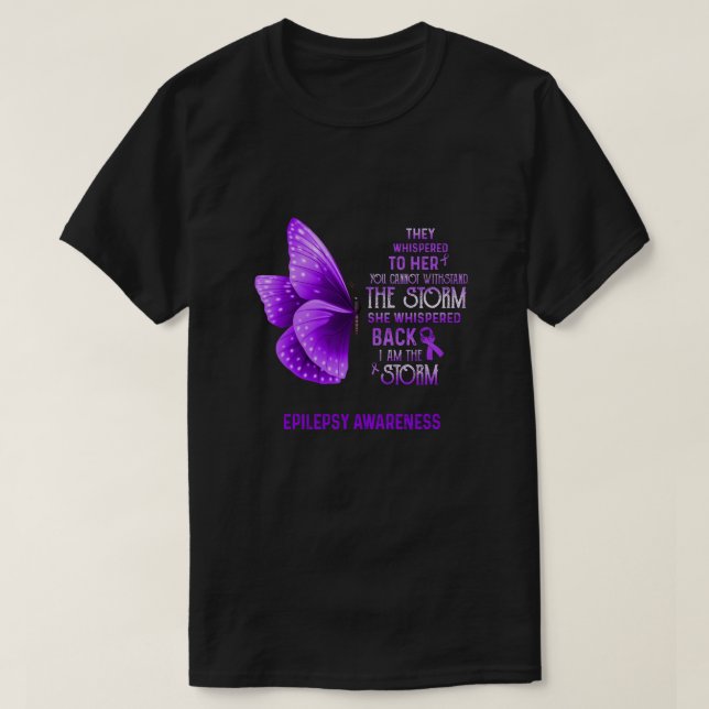 Camiseta Soy La Mariposa De Conciencia De La Epilepsia De T (Diseño del anverso)