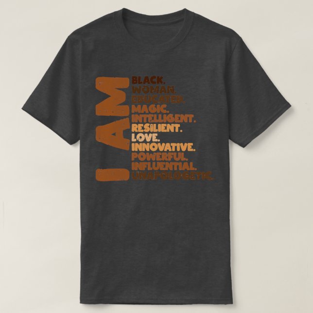 Camiseta Soy la mujer negra Melanin Orgullo africano (Diseño del anverso)