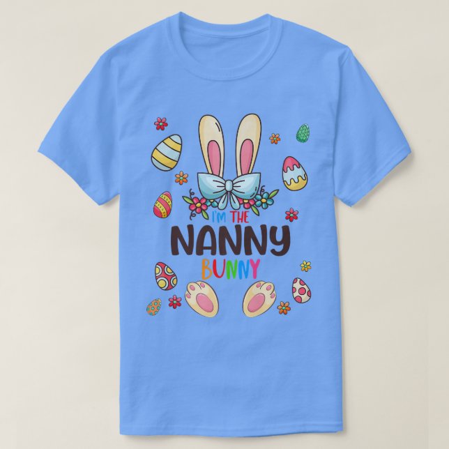 Camiseta Soy la nana conejita de huevos de familia en el Dí (Diseño del anverso)