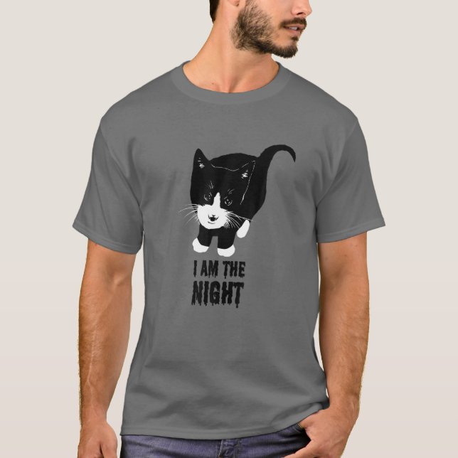 Camiseta Soy La Noche Para Los Amantes De Gatos Y Gatos De  (Anverso)