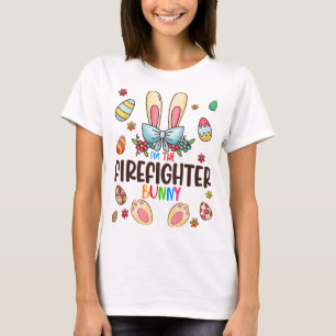 Camiseta Soy la novia del Firefighter Bunny Easter Day