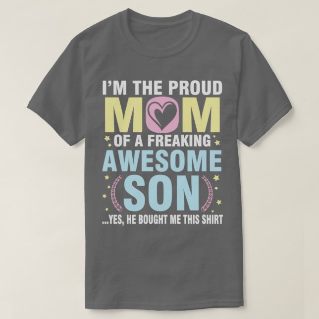 Camiseta Soy La Orgullosa Madre De Un Impresionante Hijo Qu (Diseño del anverso)