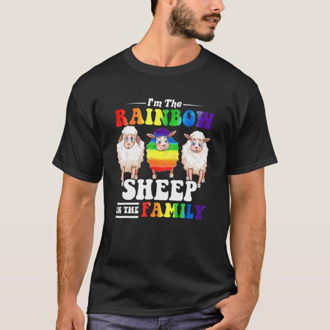 Camiseta Soy la oveja arcoiris de la familia Lgbtq Gay Lesb (Anverso)