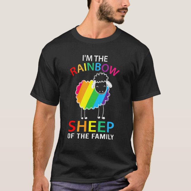Camiseta Soy La Oveja Arcoiris De La Oveja Familiar (Anverso)