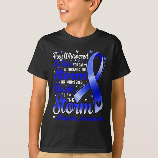 Camiseta Soy La Tormenta Alopecia Conciencia Cinta Azul (Anverso)