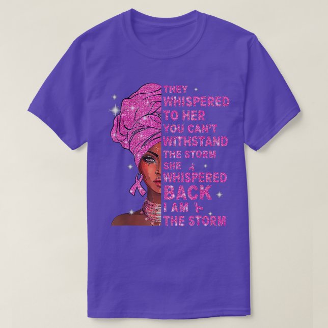 Camiseta Soy La Tormenta De La Mujer Negra Afro El Cáncer D (Diseño del anverso)