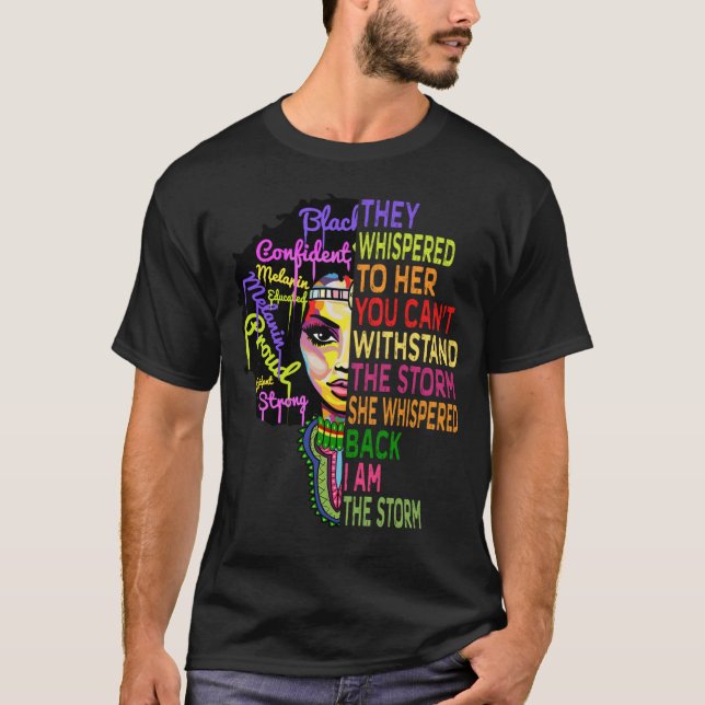 Camiseta Soy La Tormenta De Una Fuerte Mujer Africana (Anverso)