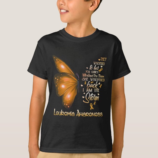 Camiseta Soy la tormenta Leukemia Awareness Butterfly (Anverso)