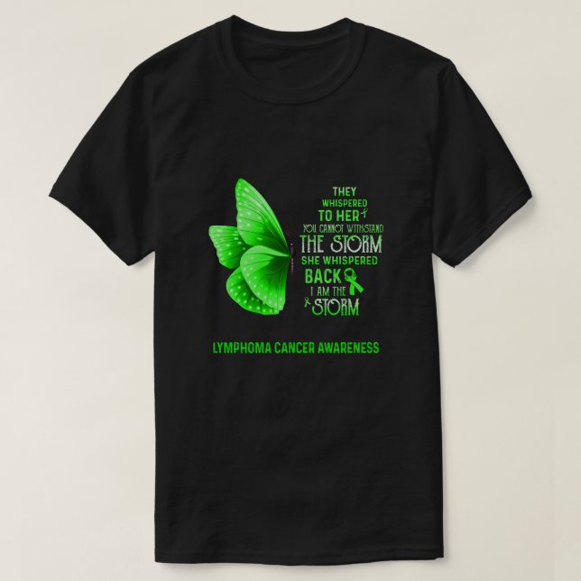 Camiseta Soy La Tormenta Linfoma Conciencia Del Cáncer Mari (Diseño del anverso)