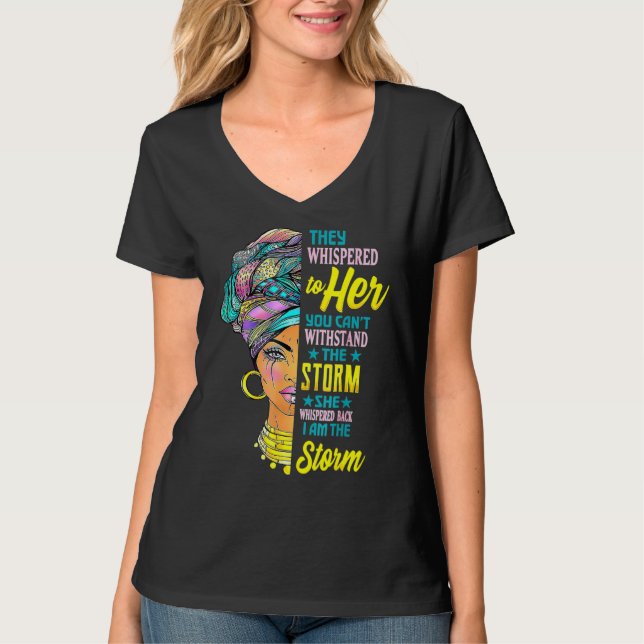 Camiseta Soy La Tormenta Mujer Orgullo Africano Estadounide (Anverso)