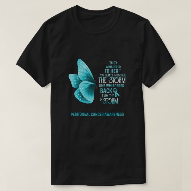 Camiseta Soy la tormenta Peritoneal Cancer Awareness Butter (Diseño del anverso)