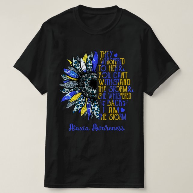Camiseta Soy la tormenta Sunflower Leopard Ataxia Warrior S (Diseño del anverso)
