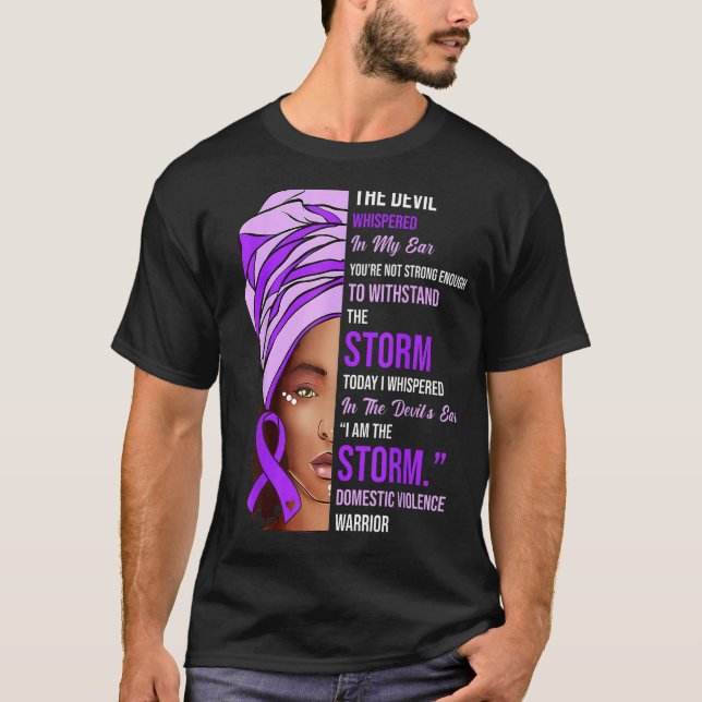 Camiseta Soy La Tormenta Violencia Doméstica Conciencia Púr (Anverso)