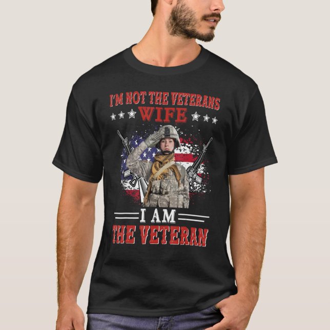 Camiseta Soy La Veterana Esposa Estadounidense Patriótica E (Anverso)