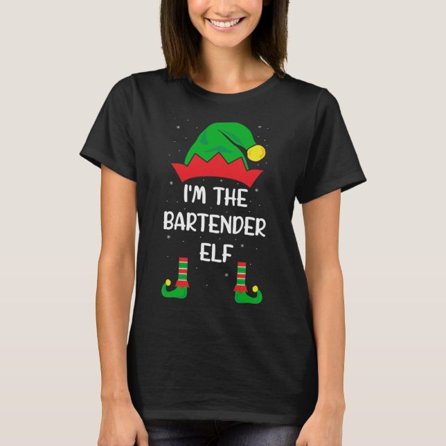 Camiseta Soy los Navidades divertidos de Bartender Elf Bart (Anverso)