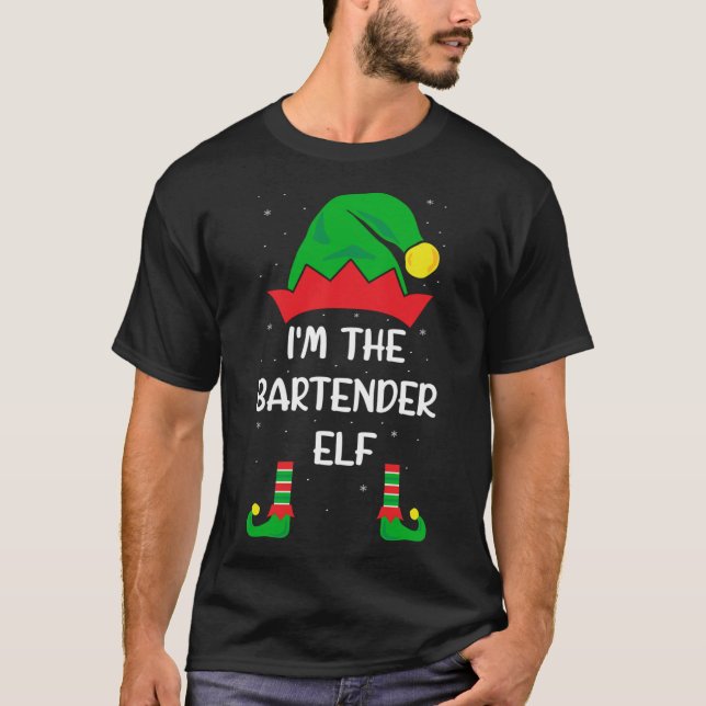 Camiseta Soy los Navidades divertidos de Bartender Elf Bart (Anverso)